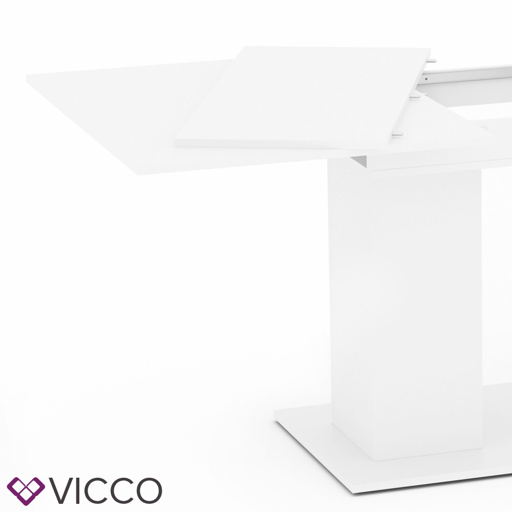 VICCO Esstisch DIX 140 - 180 cm Weiß matt Esszimmertisch ausziehbar Küche Tisch
