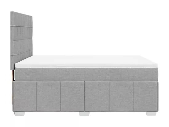 Sommier à lattes de lit avec matelas Gris clair 140x190cm Tissu