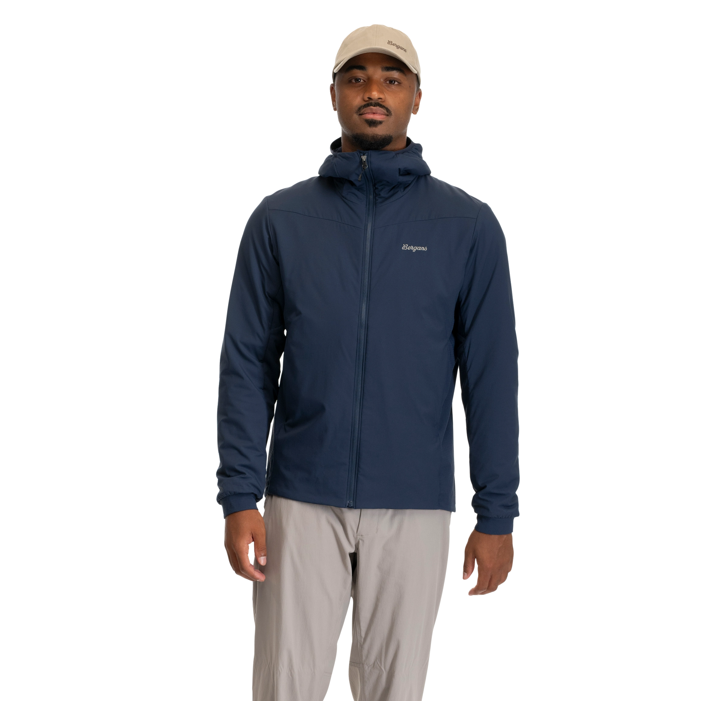 Holo Insulated Hood Jacket Men Navy Blue