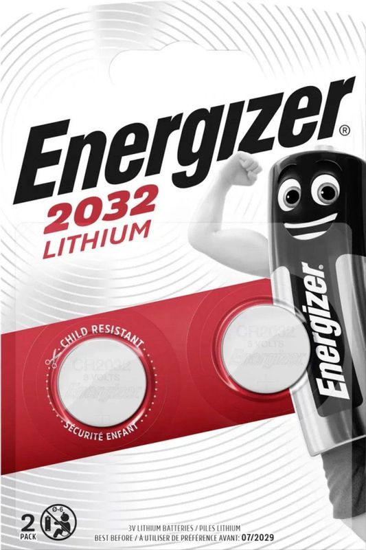 Energizer - CR2032 - Knoopcel Batterij - 20 mm - 3 V - Pak 2 Stuks
