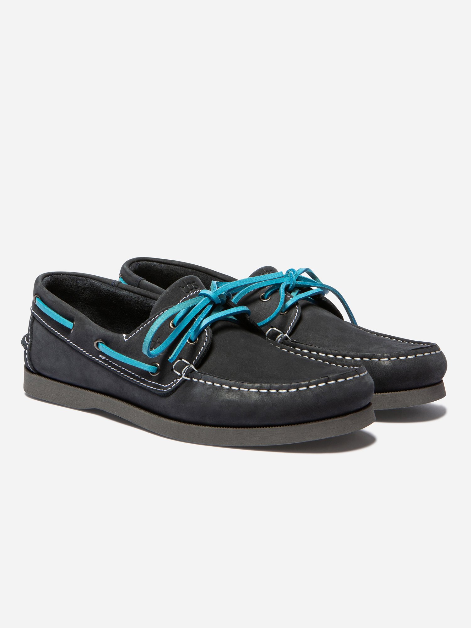Chaussure Bateau Cuir Marine et Bleu