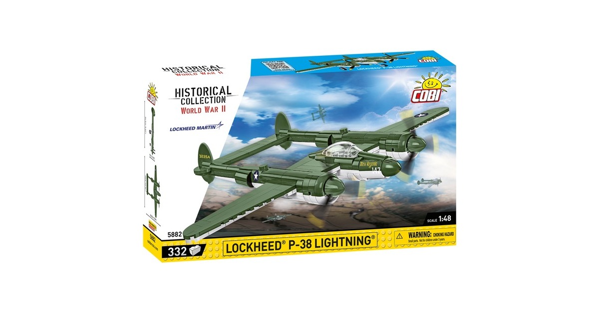 COBIHistorical Collection - Lockheed P-38 Lightning Constructiespeelgoed  (Schaal 1:48)