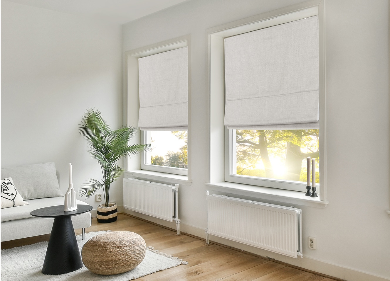 my home Rollo »RIOLA« verdunkelnd Blendschutz | Sichtschutz | Verdunkelung ohne Bohren freihängend Faltrollo in trendiger Leinenoptik NEUHEIT!