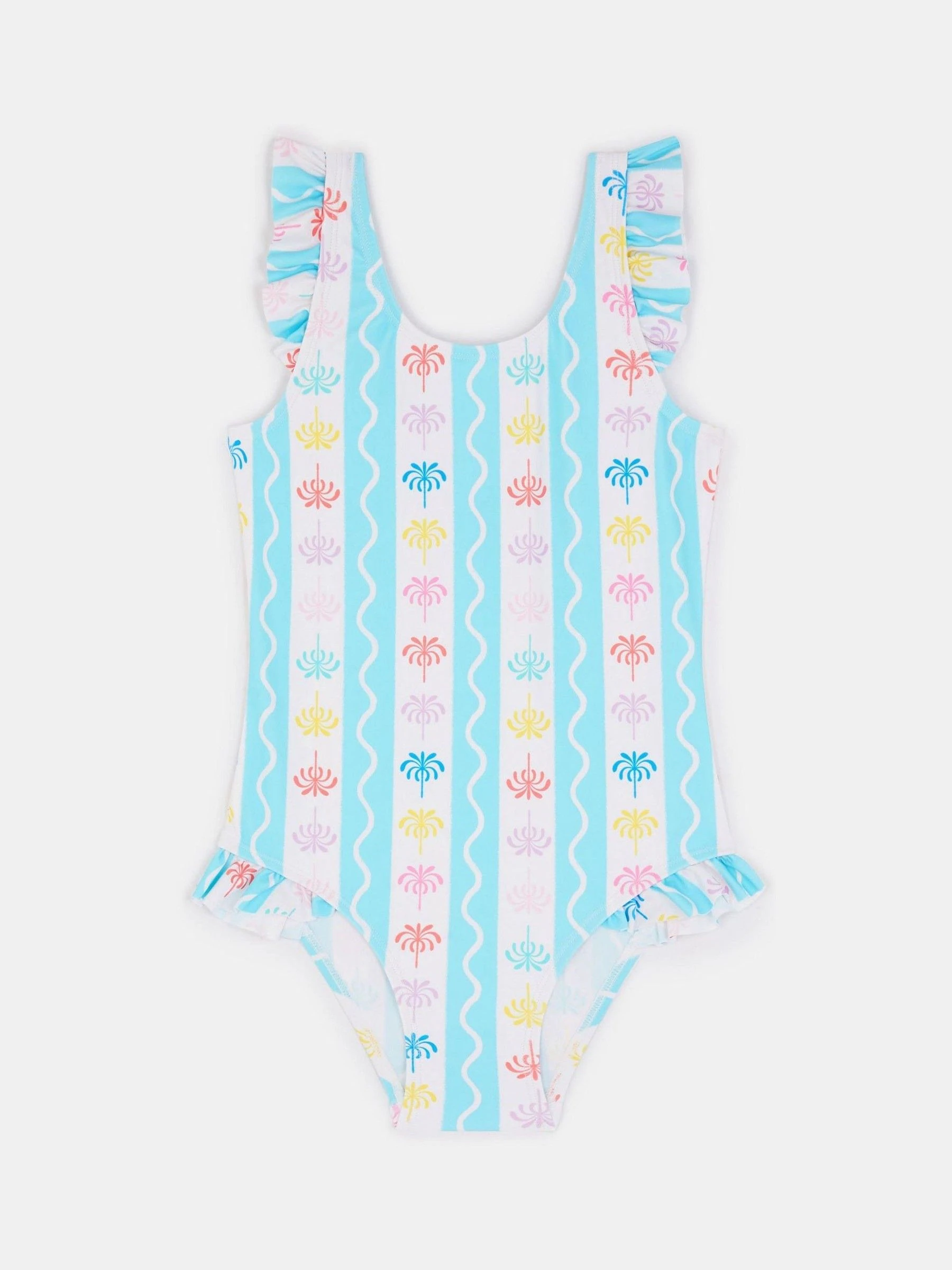 Angels By Accessorize Girls Palm Tree Stripe Swimsuit