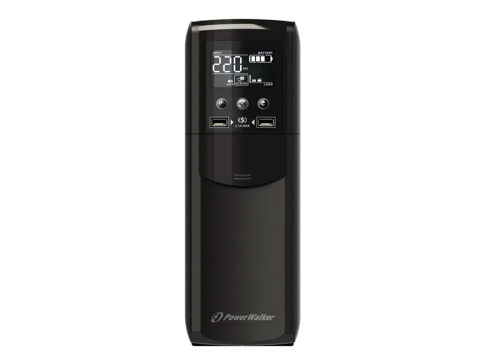 PowerWalker VI 800 CSW - UPS - AC 170 - 280 V - 480 Watt - 800 VA - 9 At - USB - output-stikforbindelser: 4