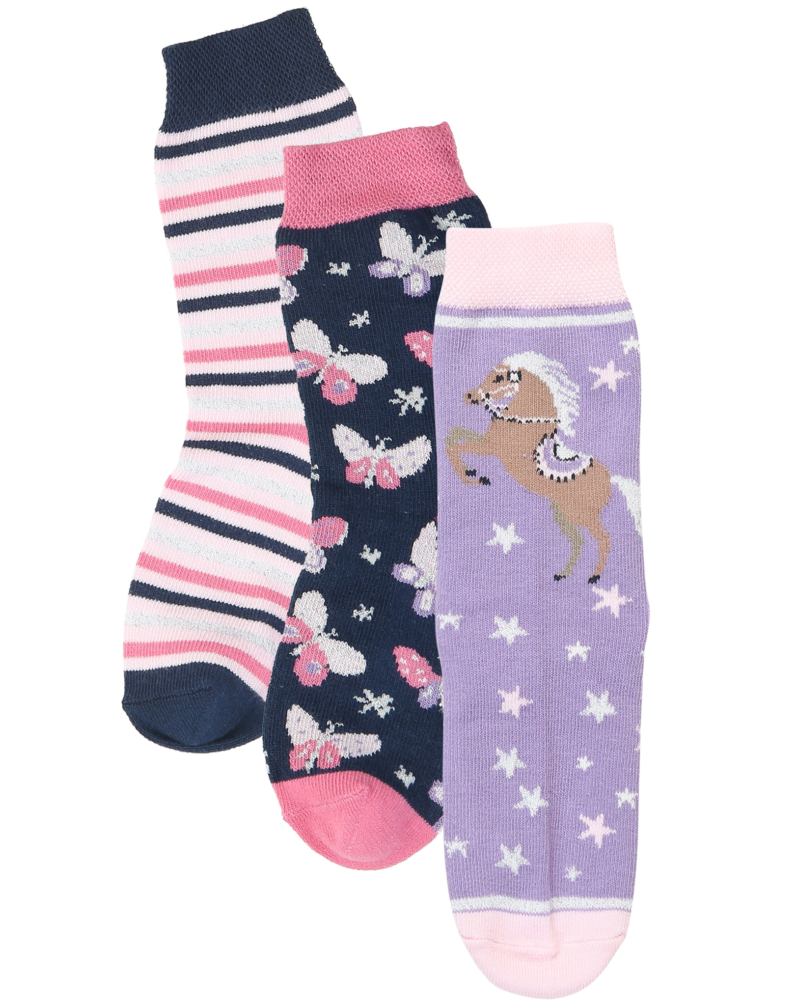 Socken PEGASUS  3er-Pack in rosa/lila