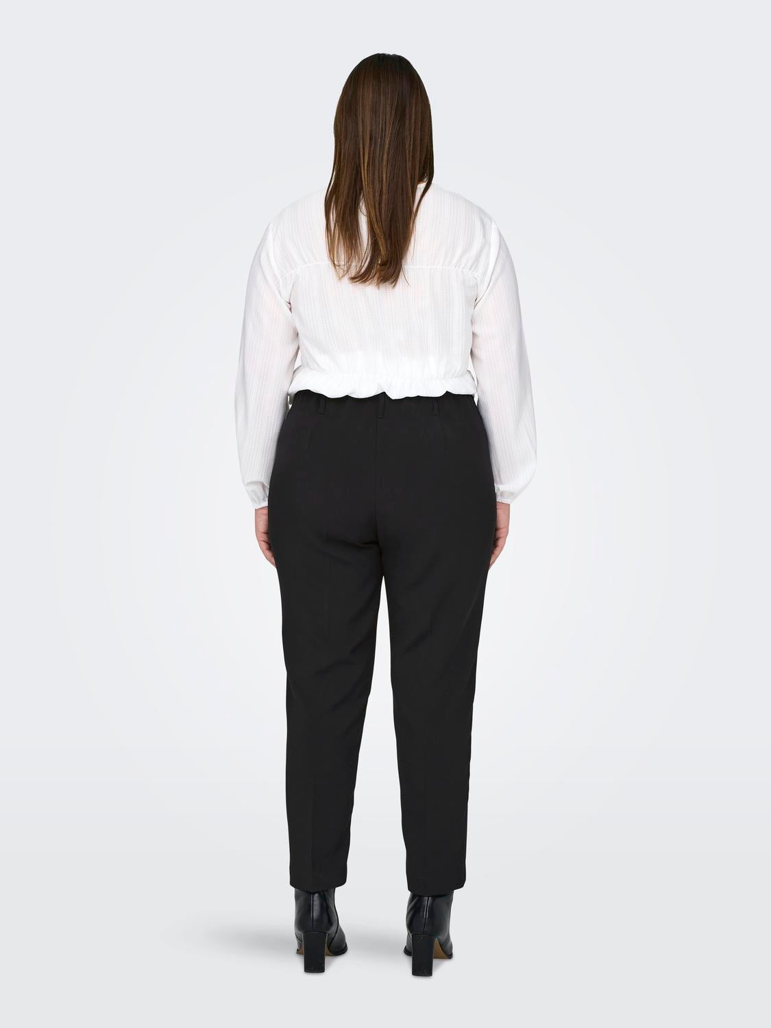 CARASTRID Hohe Taille Normal geschnitten Anzughose Black