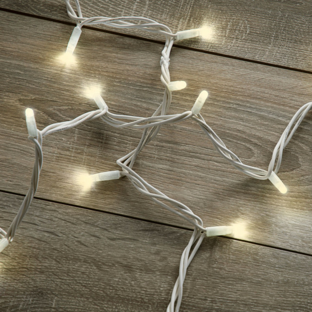 Guirlande scintillante l12m 120 led blanc chaud - prolongeable - qualité professionnelle - int/ext - chromex
