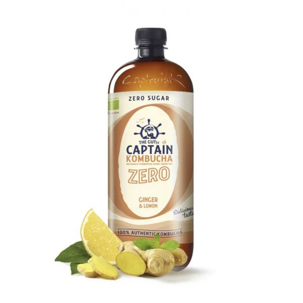 the Gutsy Captain Kombucha Bio Zero Gengibre Limão 1L