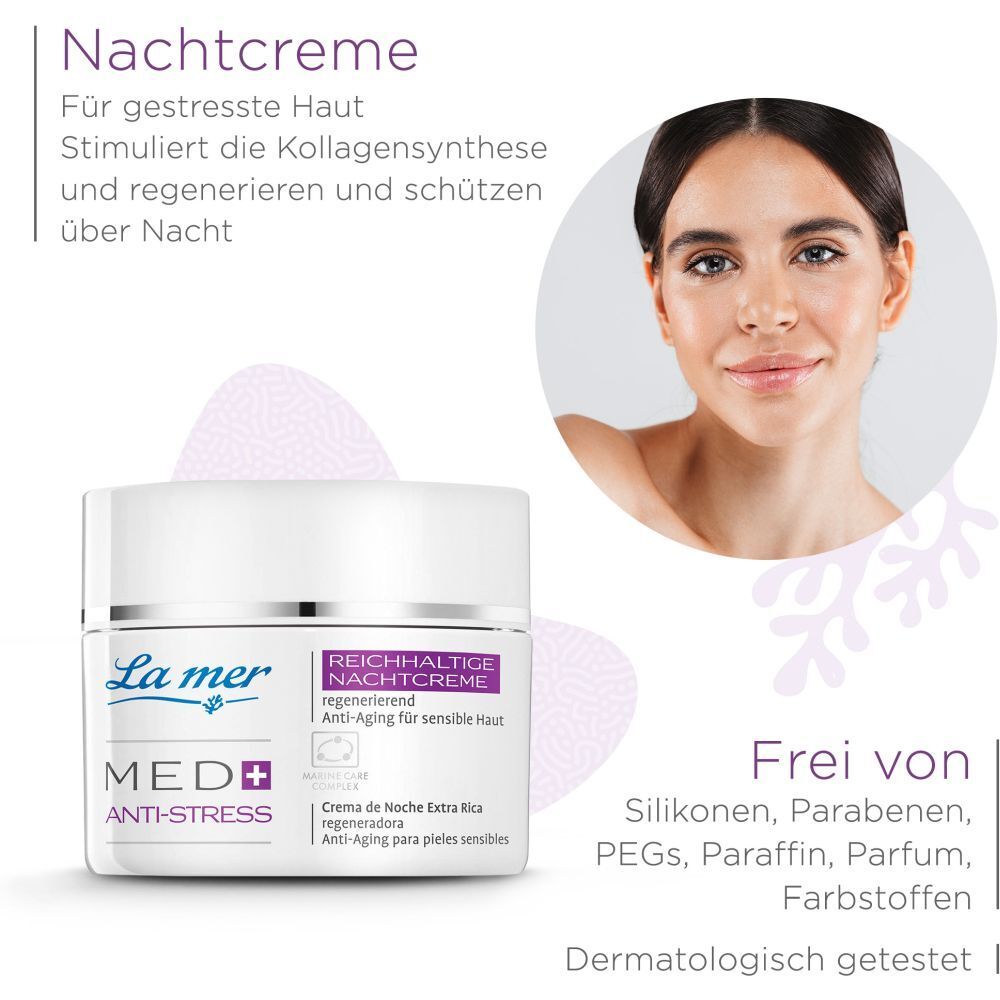 LA MER MED+ Anti-Stress Reichhaltige Nachtcreme ohne Parfum