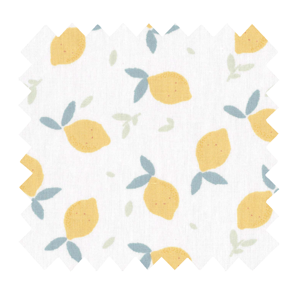 Tissu Coton Au Mètre Citrons Jaune Blanc Ex1056