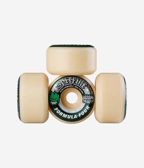 Spitfire Formula Four Conical Rollen (white green) 53mm 101A 4er Pack