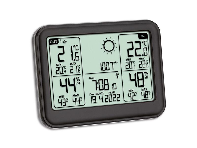 TFA Dostmann Wetterstation Memo, Schwarz Funk-Wetterstation mit Sender