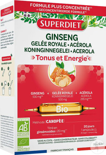 Super Diet Ginseng Gelée Royale Bio Ampoules 20x10ml
