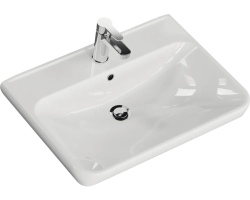 Pelipal Sunline 105 badkamermeubelset (B x H x D 69 x 56 x 48,5 cm), hoogglans witte fronten, met keramische wastafel en badmeubel