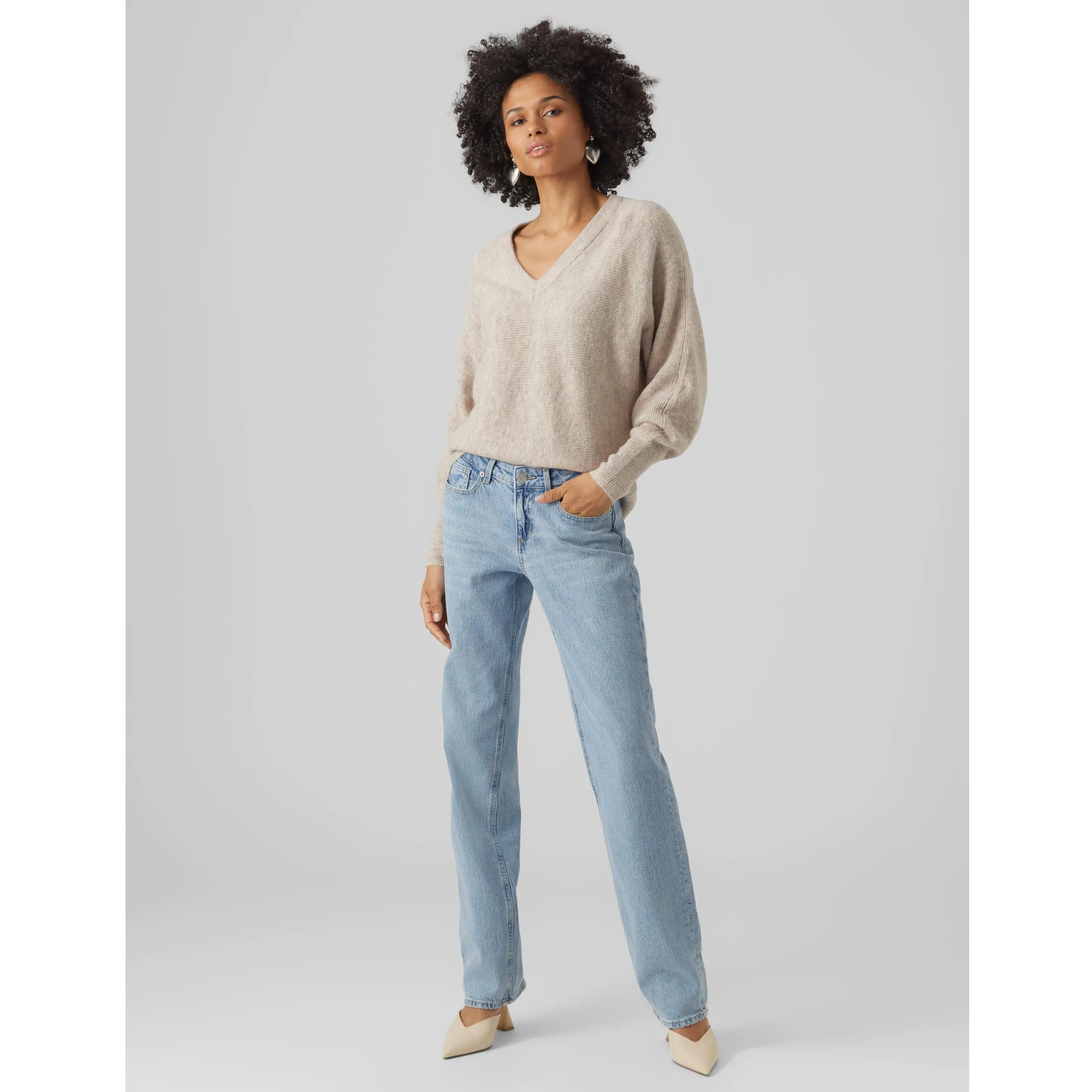 Vero Moda VMEMERALD LEFILE LS V Strickpullover