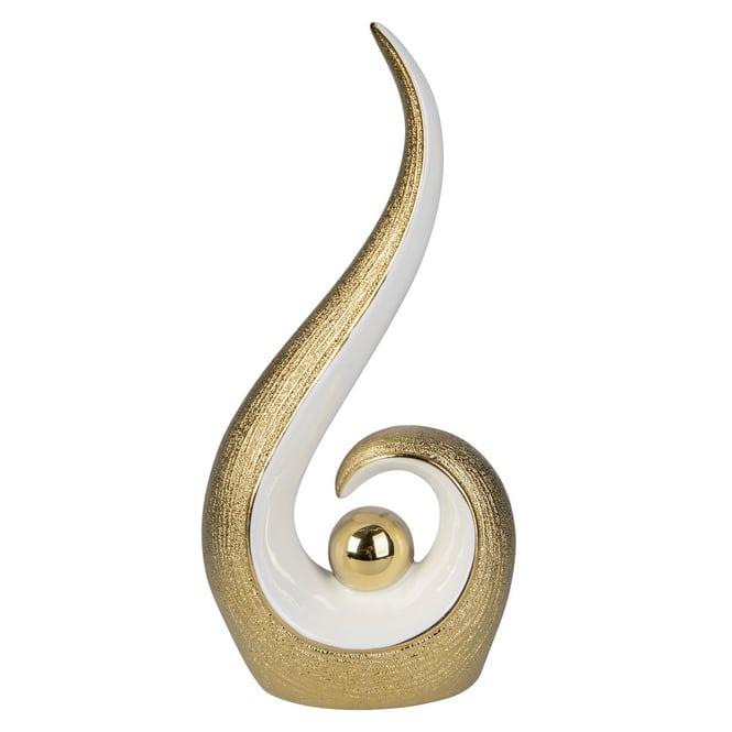 Standdeko - aus Keramik -  ca. 16 x 9 x 33 cm - gold