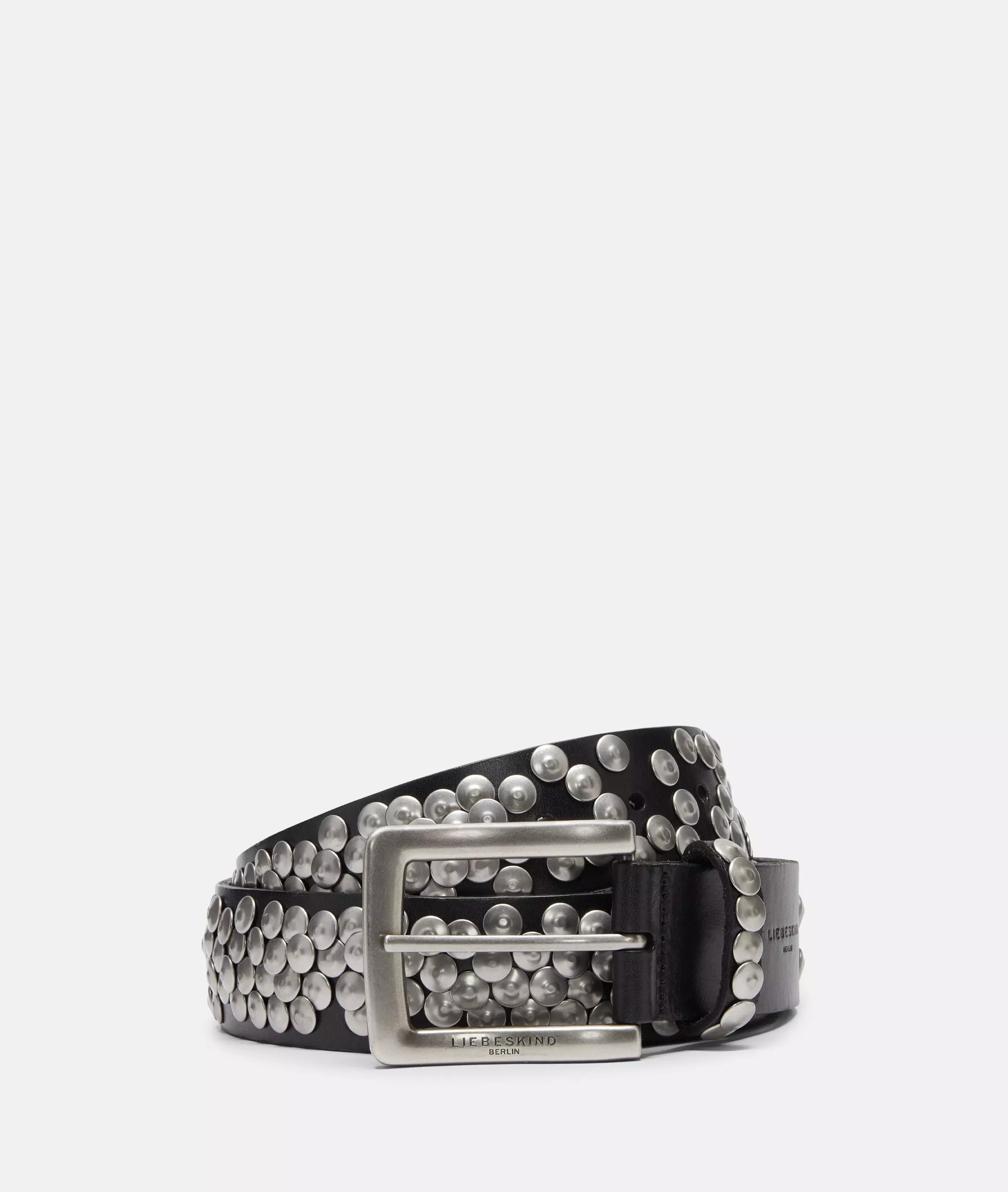 Belt Wide studded belt made from cowhide leather