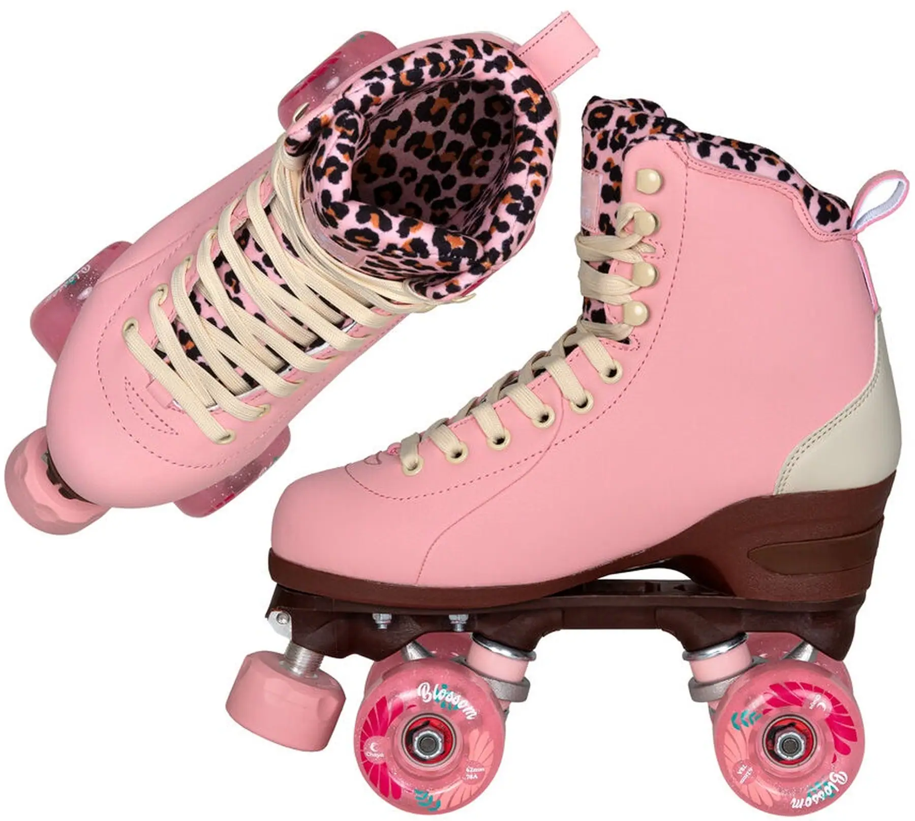 Chaya Miyu Pink Leopard Side-by-side Rulleskøjter | SkatePro