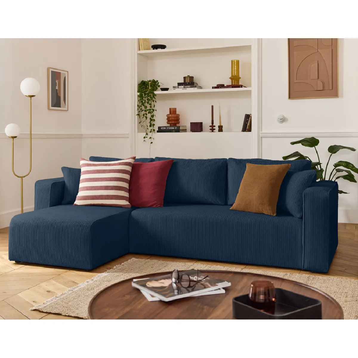 BestMobilier Topaze Housse Canapé Velours Bleu