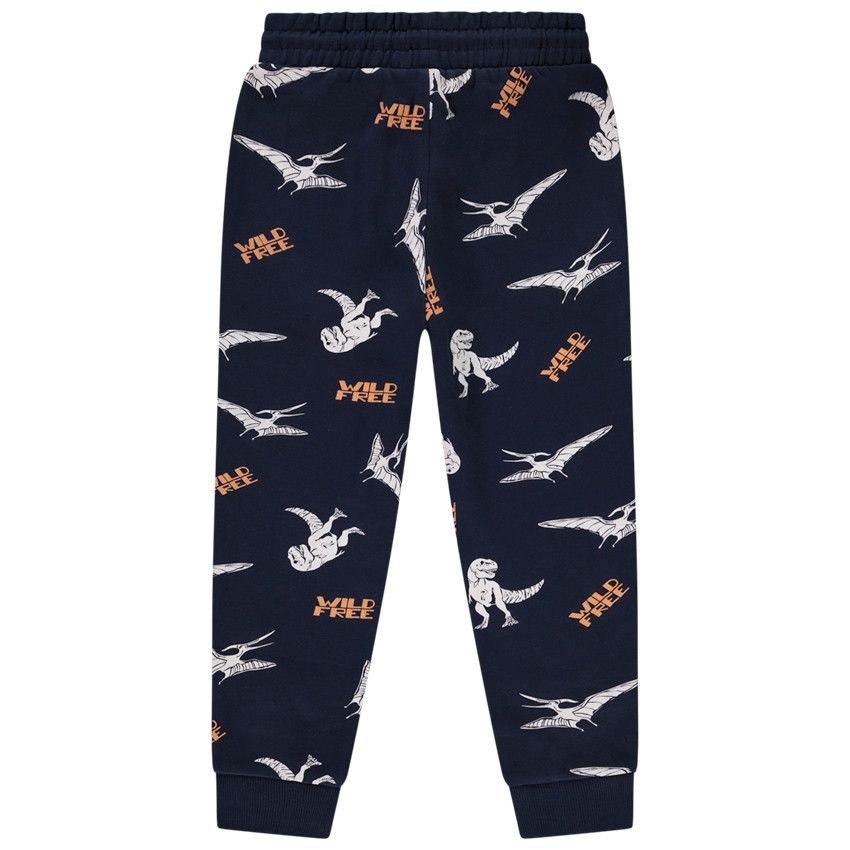 Jogging molleton imprimé dinosaures pour garçon - Bleu marine