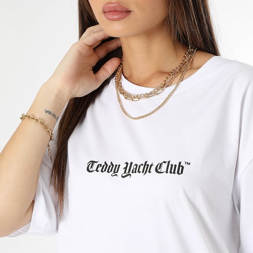 Tee Shirt Oversize Large Femme Art Series Blue Blanc
