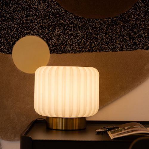 Dentelles Wide XL Lampe mit Kabel und Dimmer - goldener Fuss