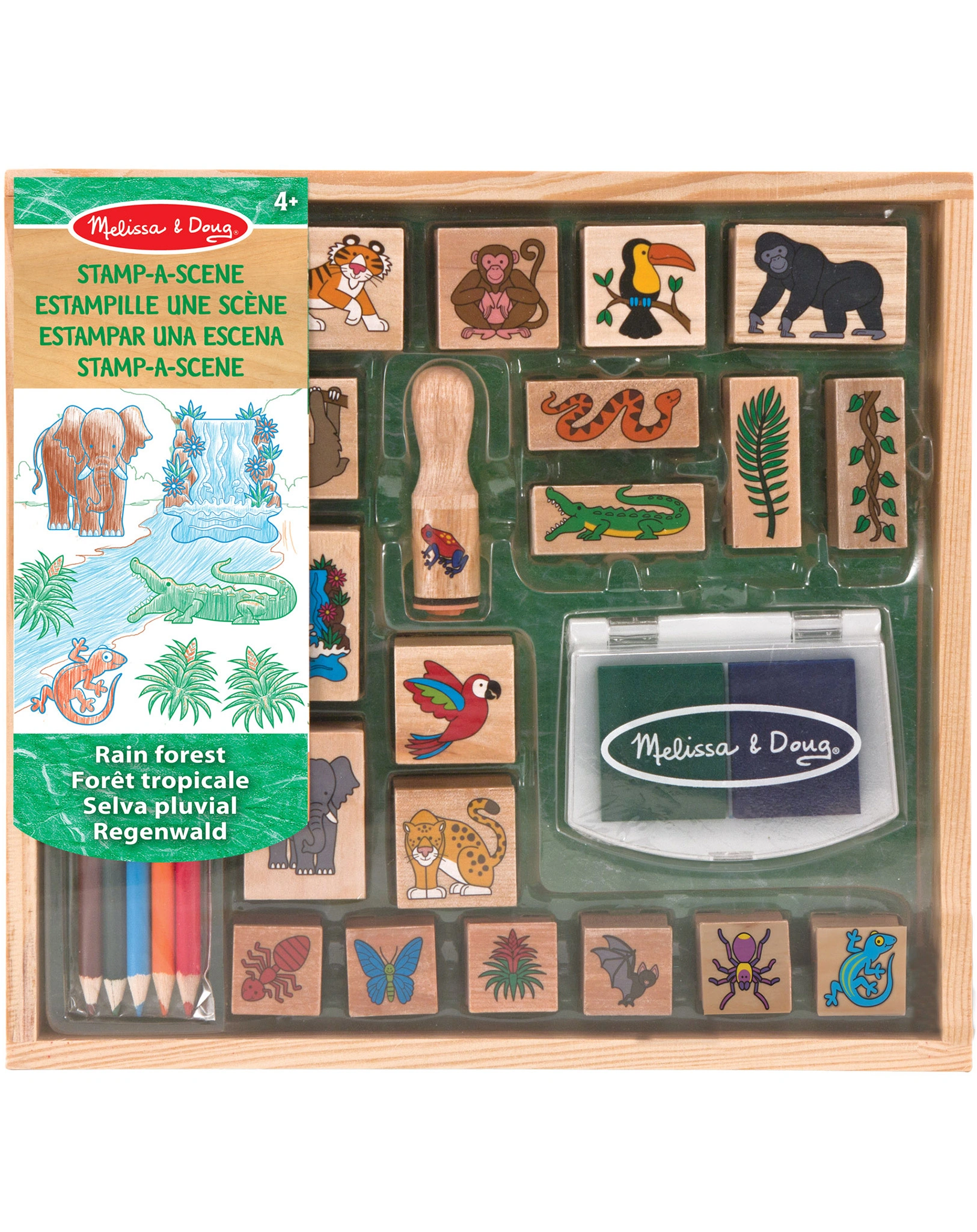 Stempel-Set REGENWALD aus Holz