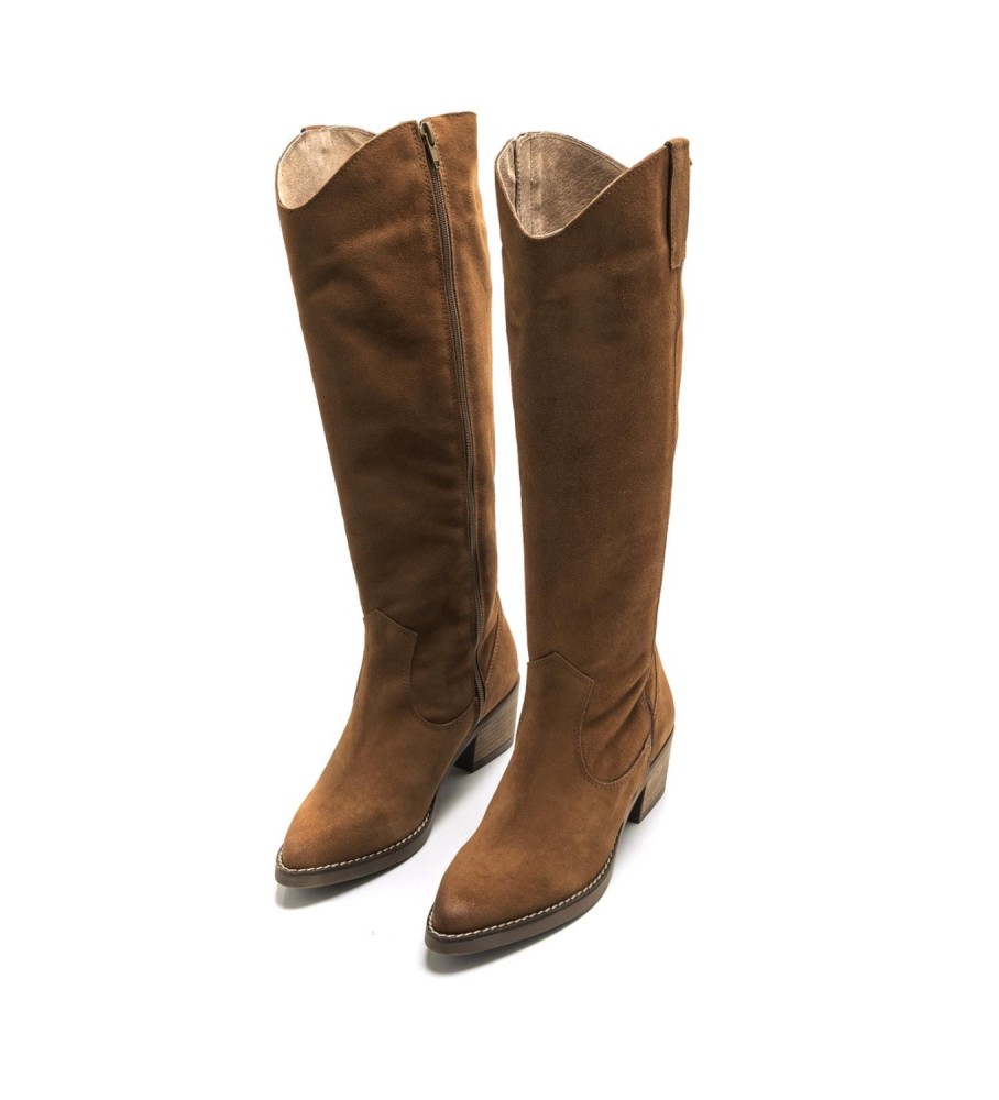 Botas Mustang Teo em couro marrom - Salto de 5 cm -