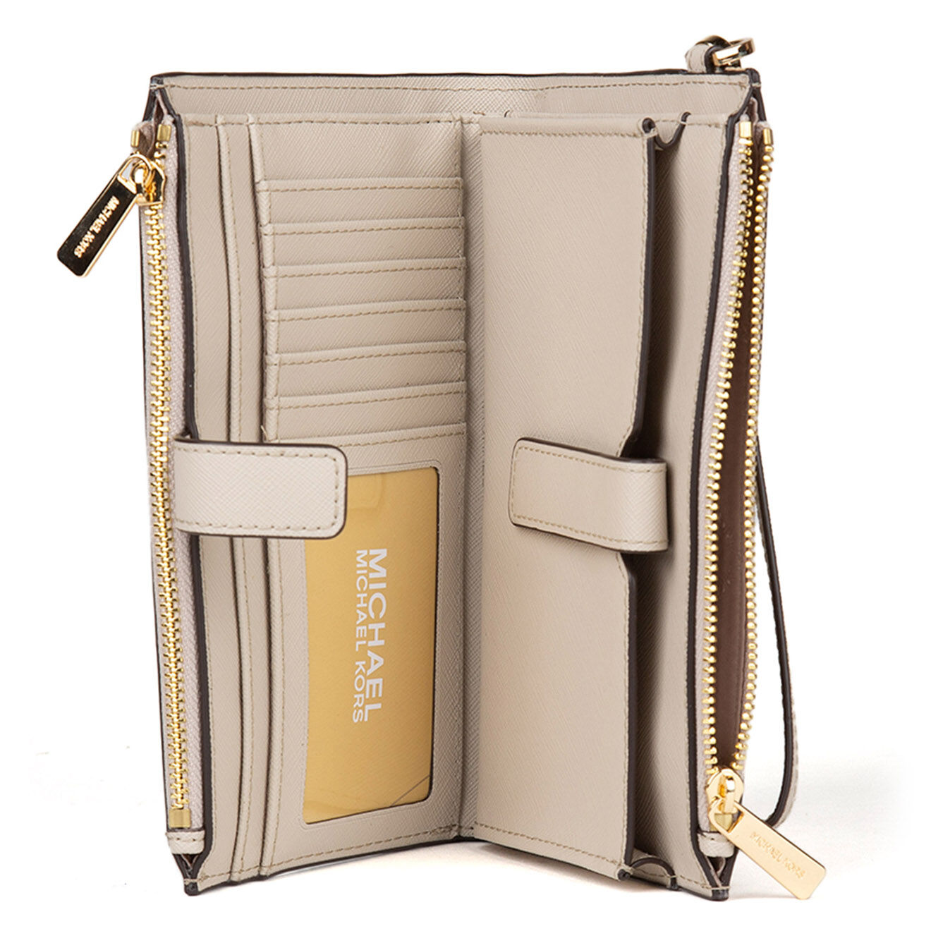 Michael Kors Portefeuille en Cuir Jet Set sable - 9.5x18x2.5 cm