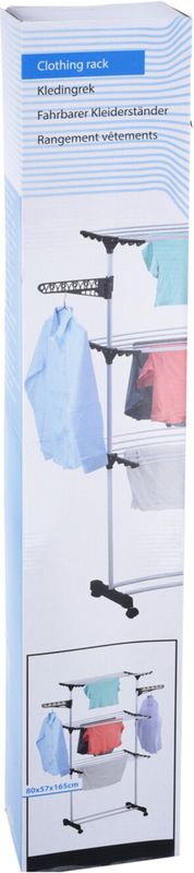 Droogtoren 6 rekken 80x57x165 cm - 17 meter droogruimte - Wit