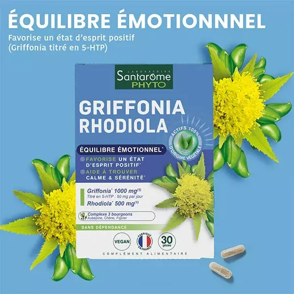 Santarome Phyto - Griffonia Rhodiola - Equilíbrio Emocional - 30 cápsulas
