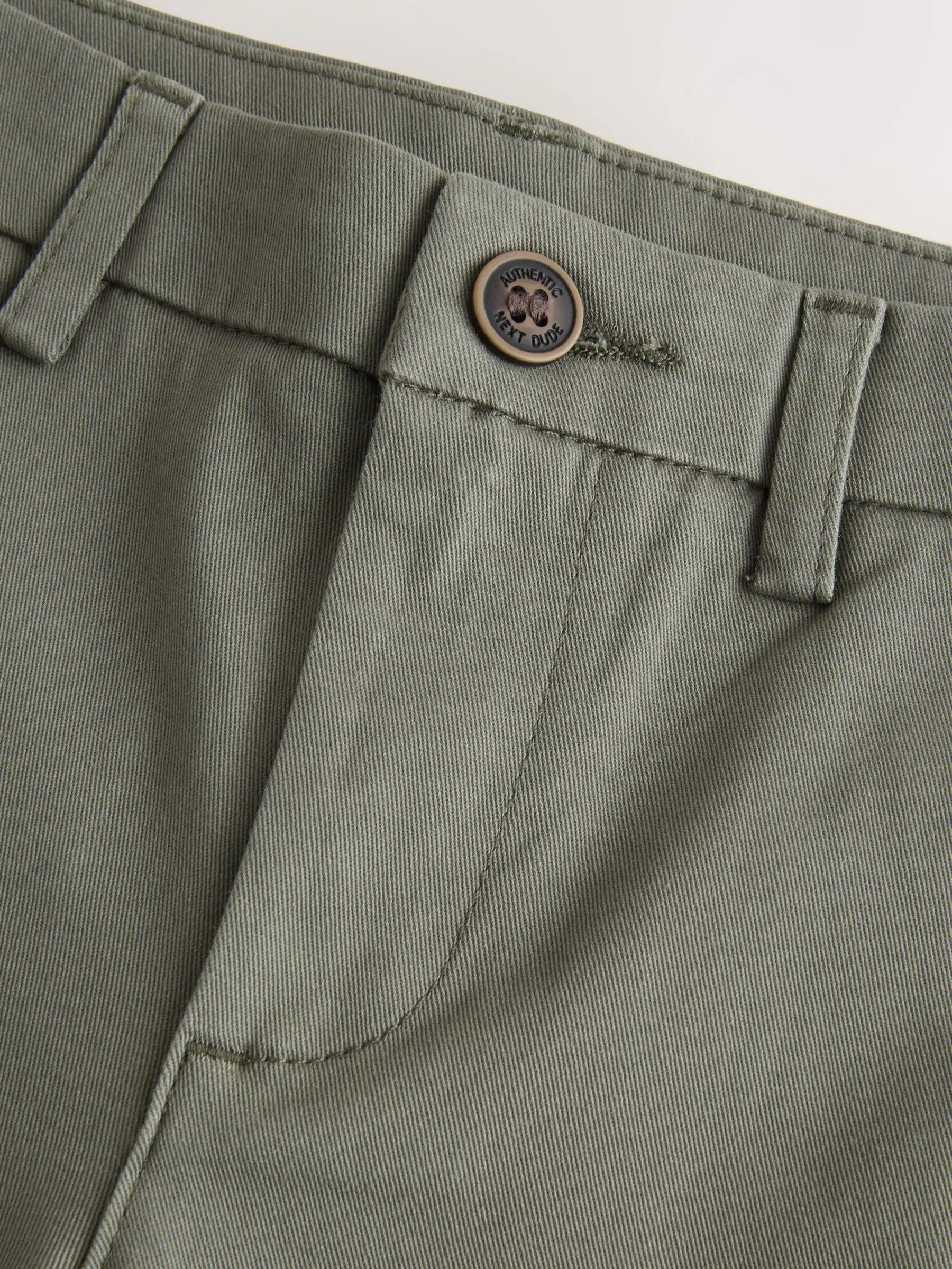 Olijfgroen - Stretchy chino's (3-17jr)