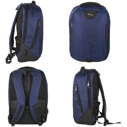 Mochila impermeável para laptop Airel com USB e carregador. Dimensões: 41 x 35 x 15 cm / 15,6 polegadas