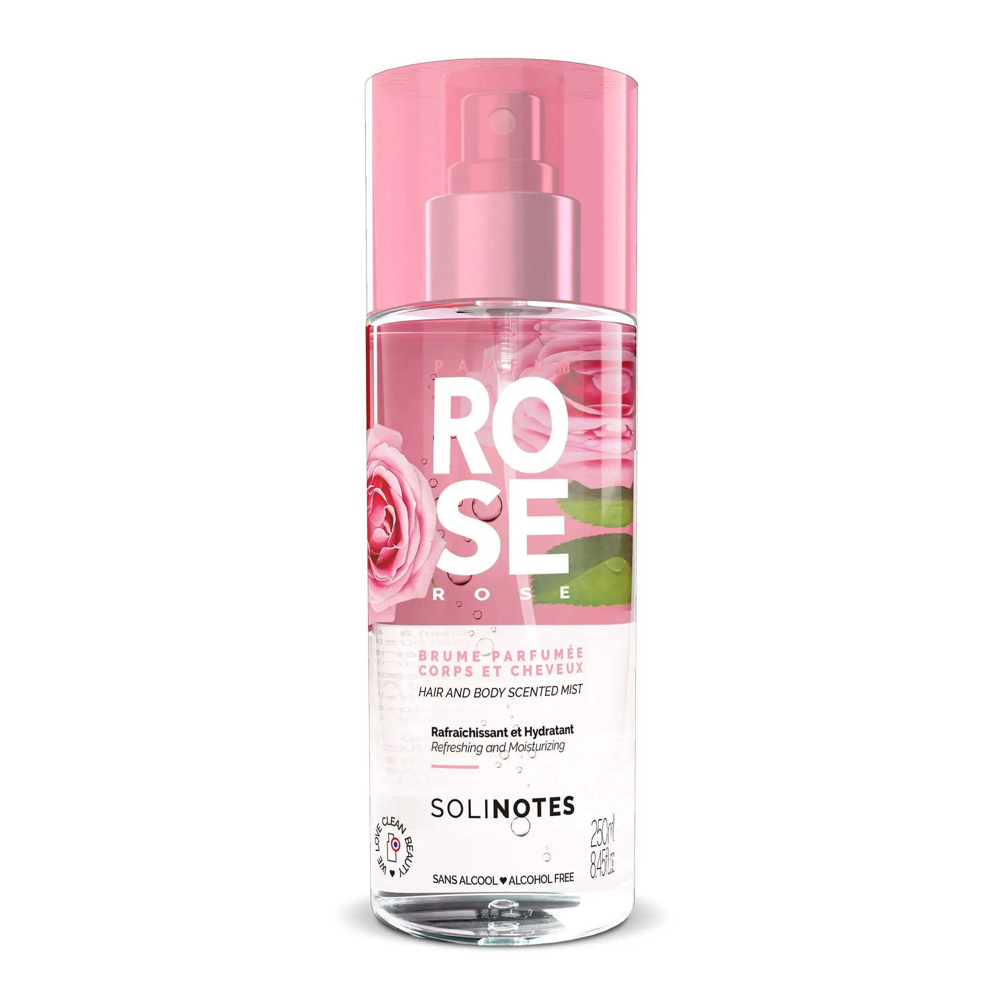 Solinotes - Rose Brume Parfumée 250ml Brume Parfumée Vaporisateur 250ml - Nouveautés
