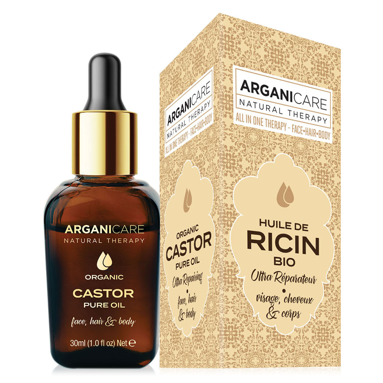 Arganicare Huile de Ricin Bio 3-1 30 ml