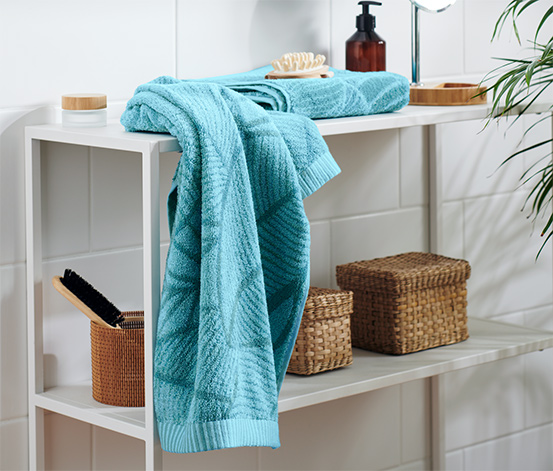 2 Jacquard-Handtücher, aqua