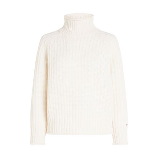 Tommy Hilfiger Chunky Cardi Stitch Striktrøje, Ivory Petal, M