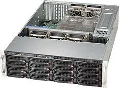Supermicro SC836 BE1C-R1K23B - Rack-monterbar 3U - forstærket forlænger ATX - SATA/SAS - hot-swap 1200 Watt - sort
