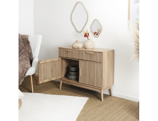 THE HOME DECO FACTORY - Buffet 2 tiroirs et 2 portes saulk en bois - marron