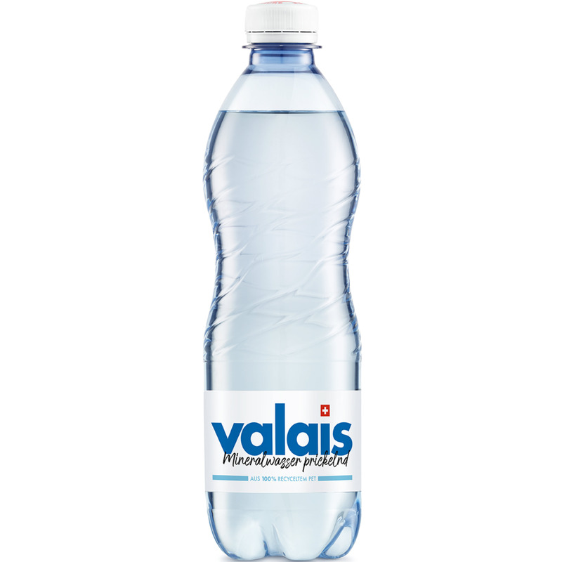 Valais Wasser blau, mit Kohlensäure, 50 cl, 6 Stück