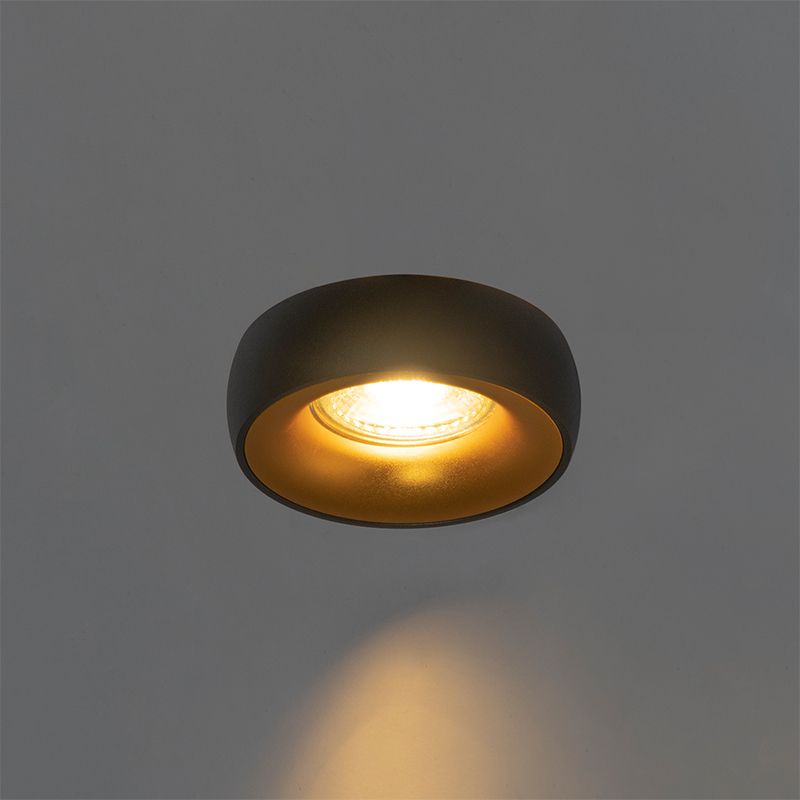 Set van 6 Design inbouwsport zwart met gouden binnenkant - Mooning