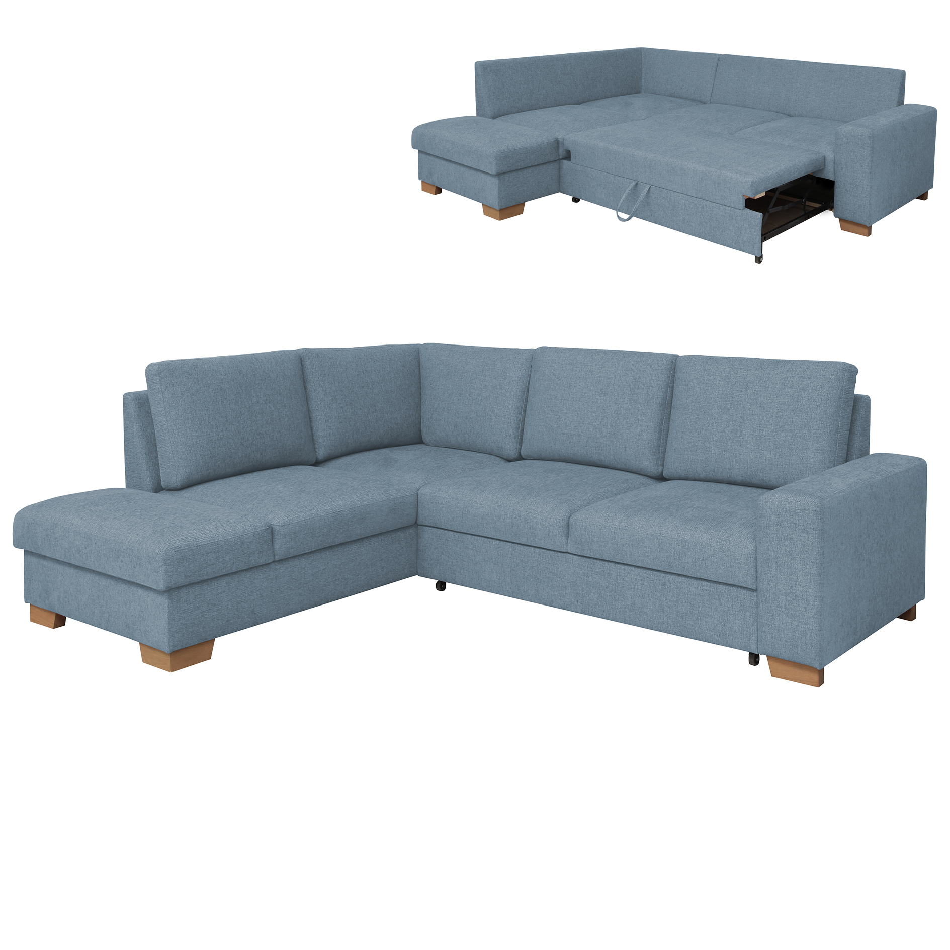 Ecksofa - ice - Liegefunktion - Staukasten - Ottomane links