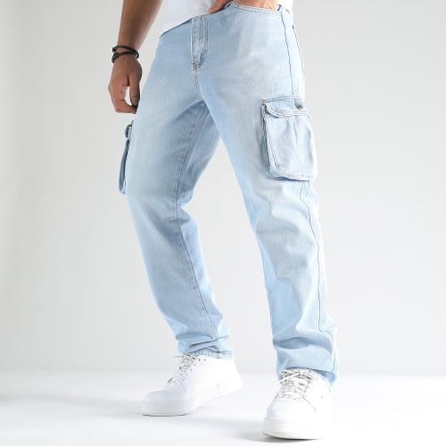 Jean Relaxed Fit Avec Poches Cargo 2787 Bleu Denim Wash