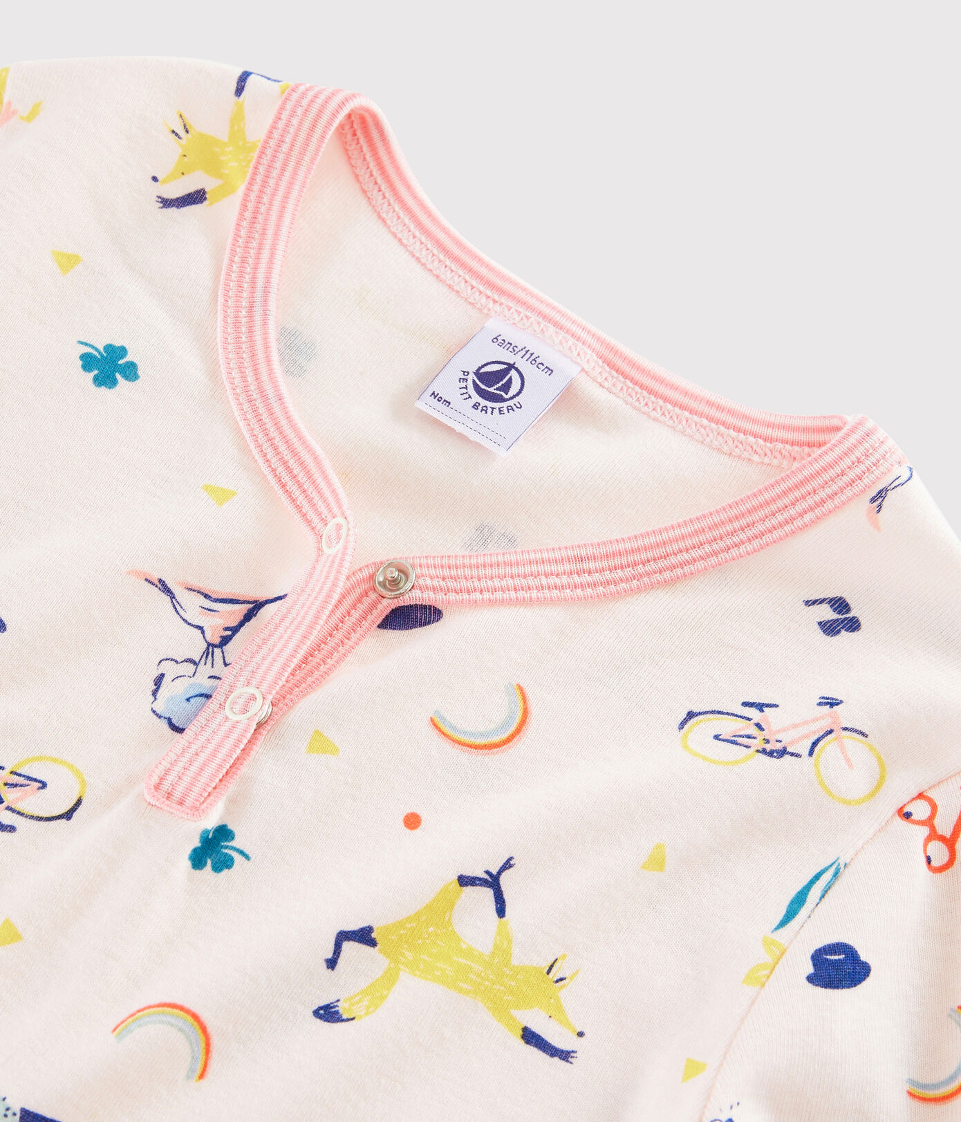 Chemise de nuit imprimé fantaisie petite fille en côte