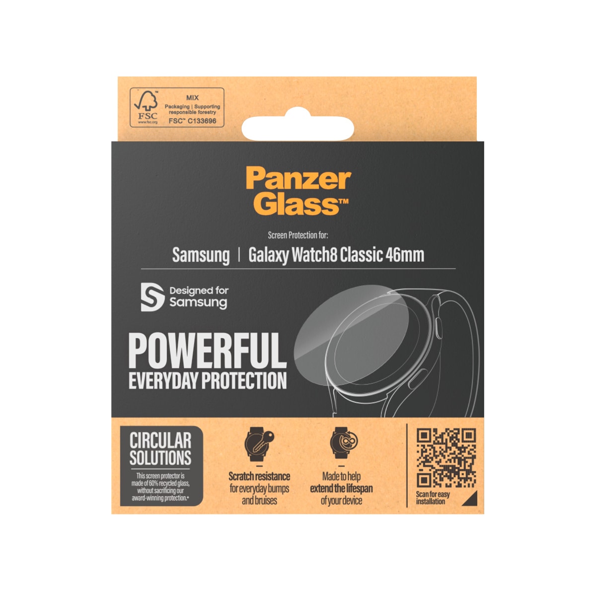 CARE by PanzerGlass Displayschutzglas »Screen Protector für Samsung Galaxy Watch7 Classic 46 mm« für Samsung Galaxy Watch7 Displayschutzfolie, Schutzfolie, Bildschirmschutz, kratz- & stossfest