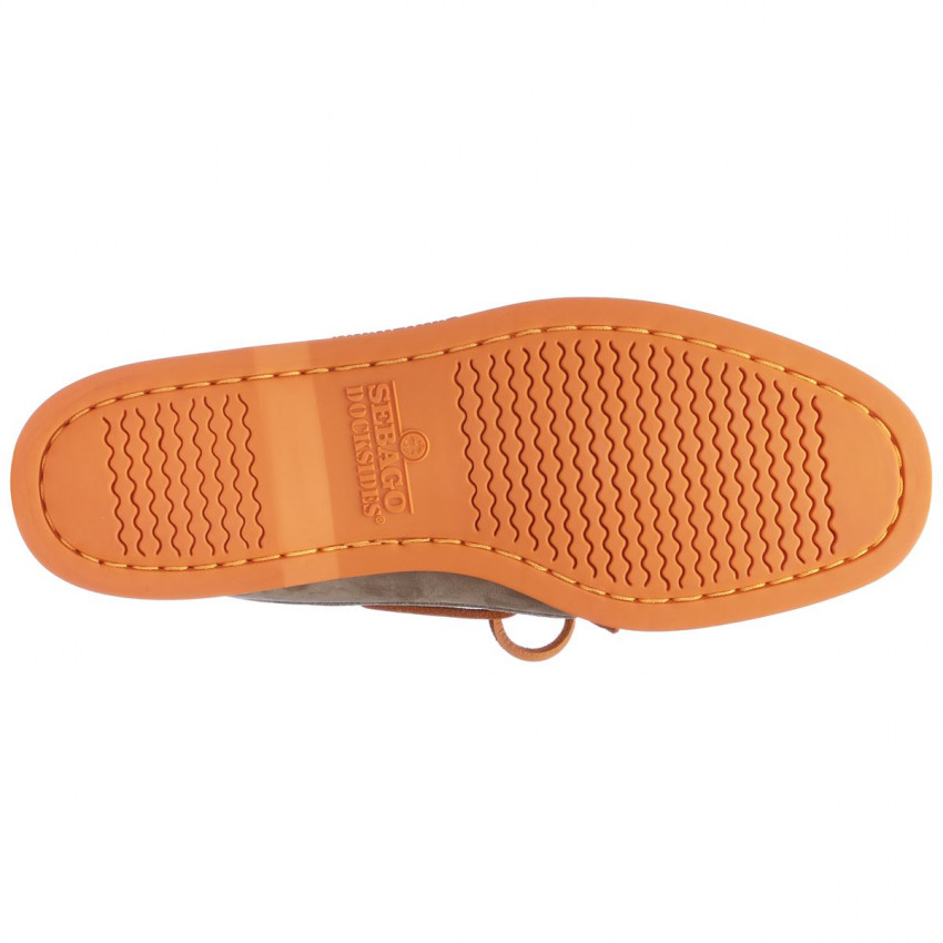 DOCKSIDES NUBUCK Brown Taupe Orange-CHAUSSURES BATEAU POUR HOMME EN NUBUCK BROWN TAUPE ORANGE