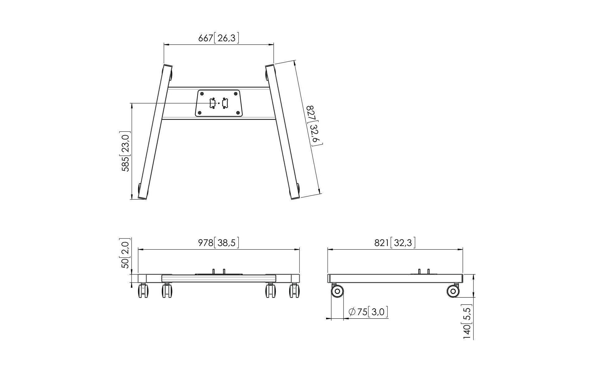 Ersatzteil PFT 8520 Schwarz<br>PFT 8520 Wagenrahmen für Vogel's Connect-it System