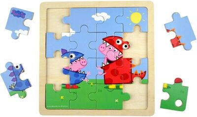 Peppa Gris Trepuslespill Dinosaur 16 Brikker