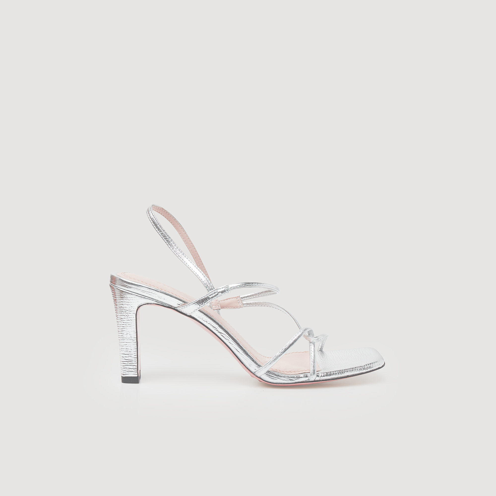 Sandales en cuir metallise